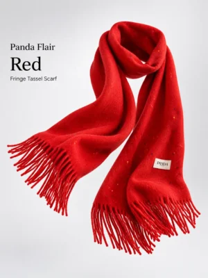 Fringe Tassel Scarf in Red