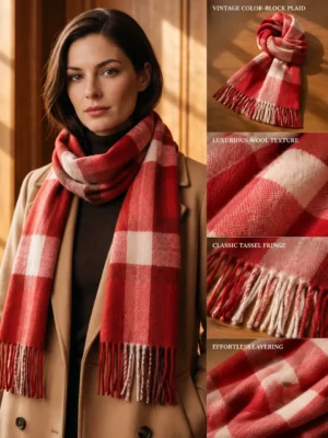 British Plaid Wool Scarf - 29color