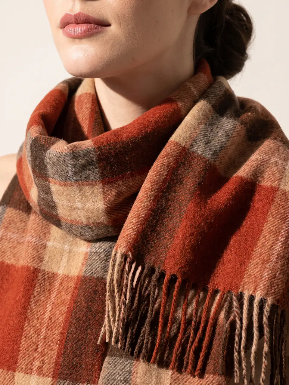 British Plaid Wool Scarf