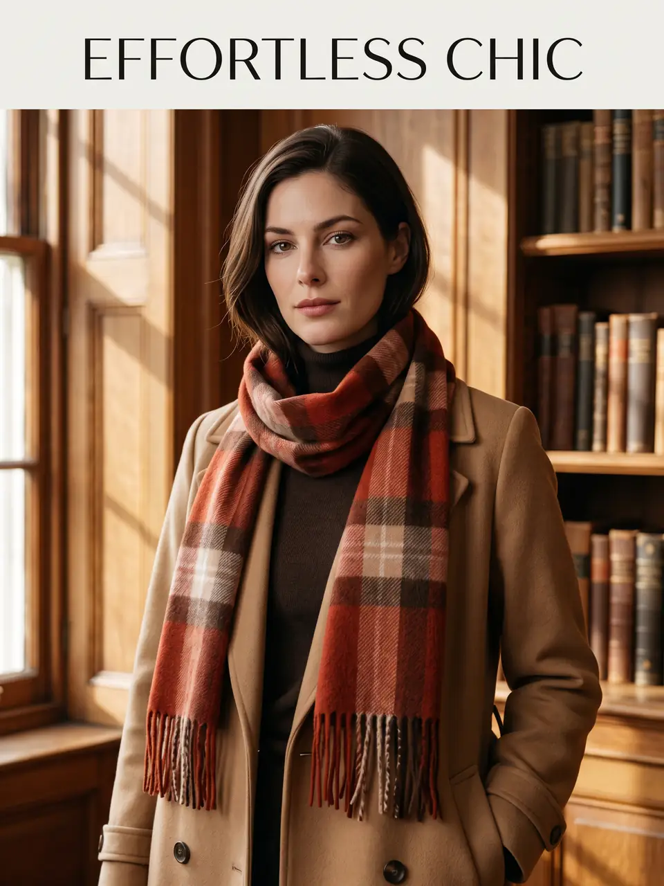 British Plaid Wool Scarf