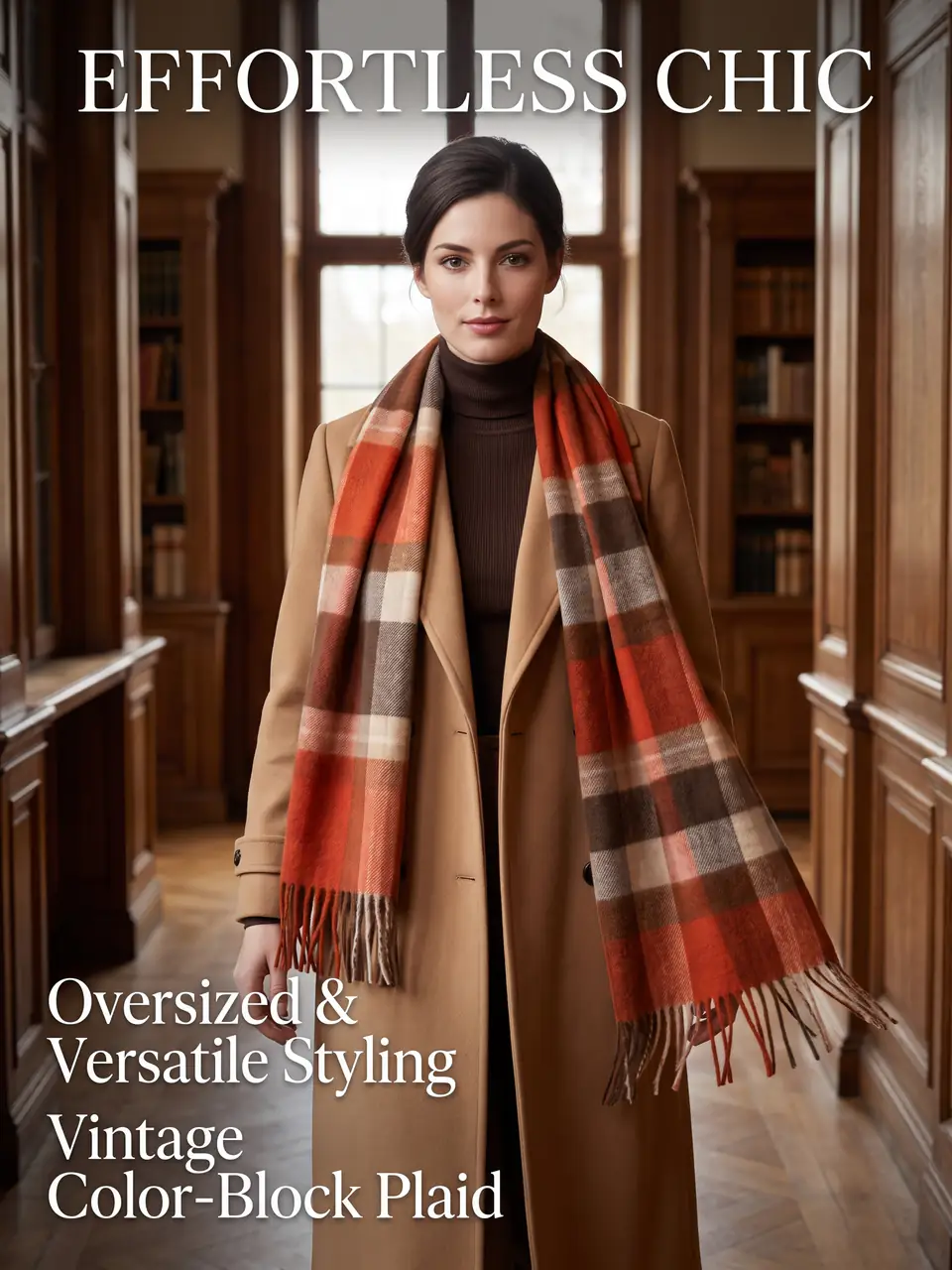 British Plaid Wool Scarf