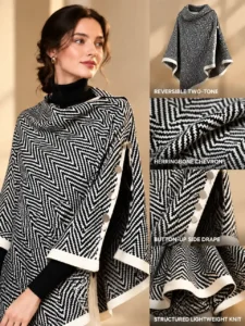 Herringbone Knit Capelet - 3color