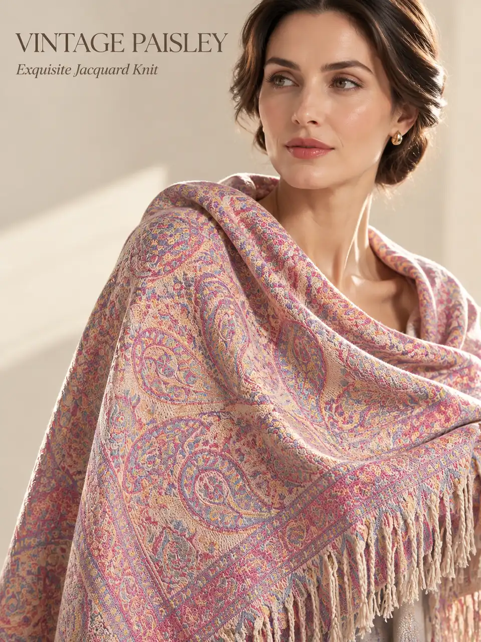 Paisley Jacquard Wrap Scarf