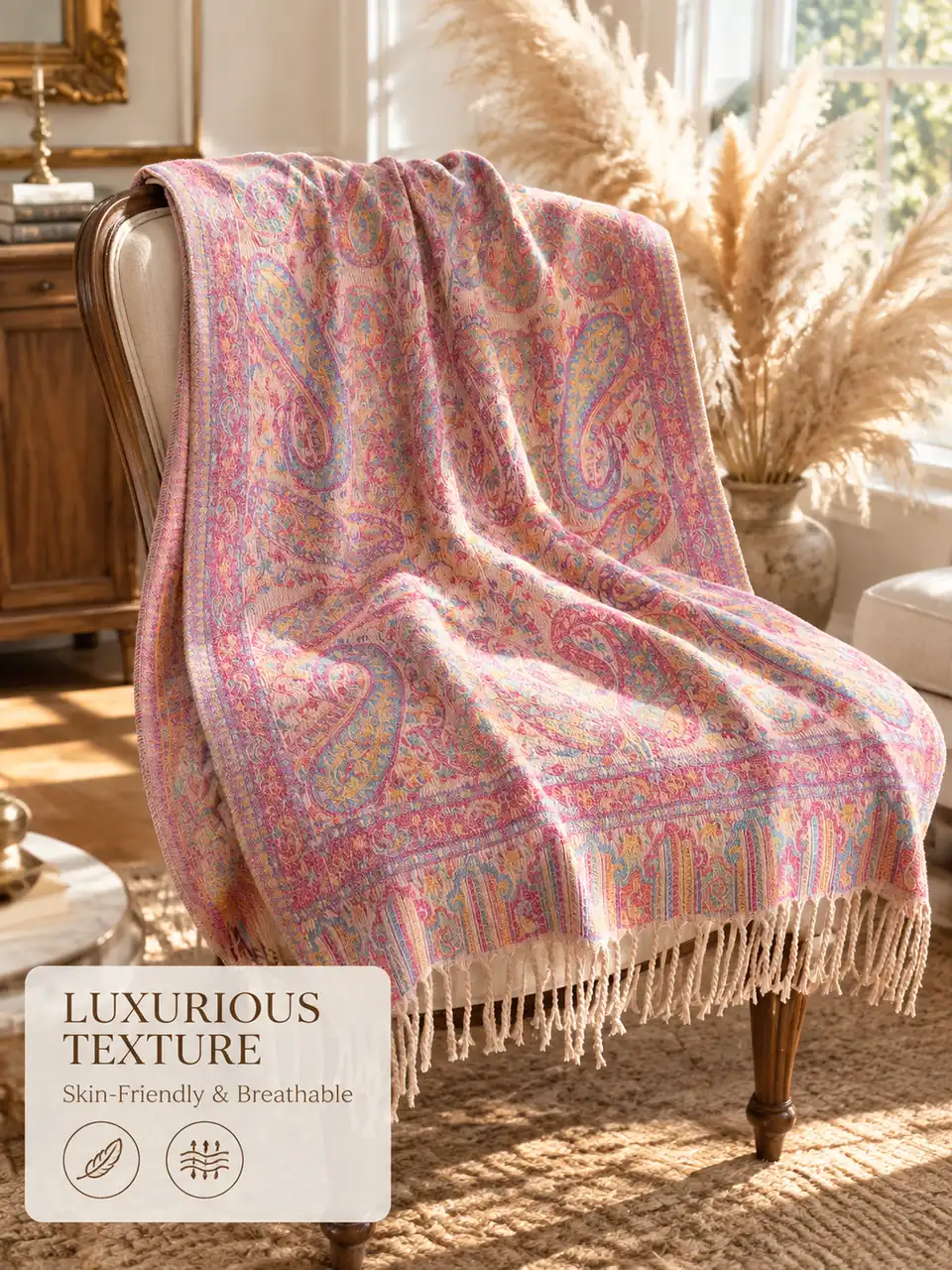Paisley Jacquard Wrap Scarf