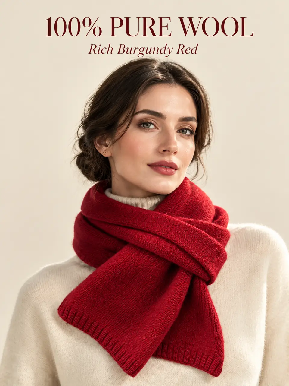 Burgundy Wool Scarf