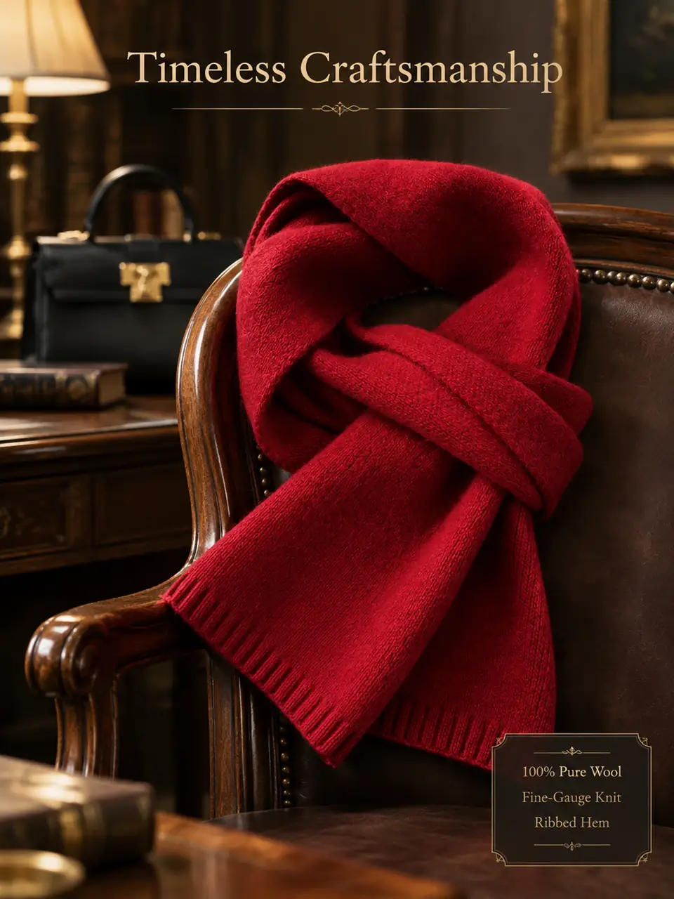Burgundy Wool Scarf