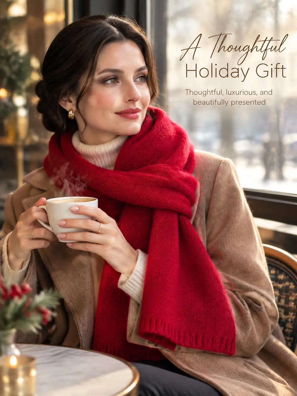Burgundy Wool Scarf - 18color - Image 6